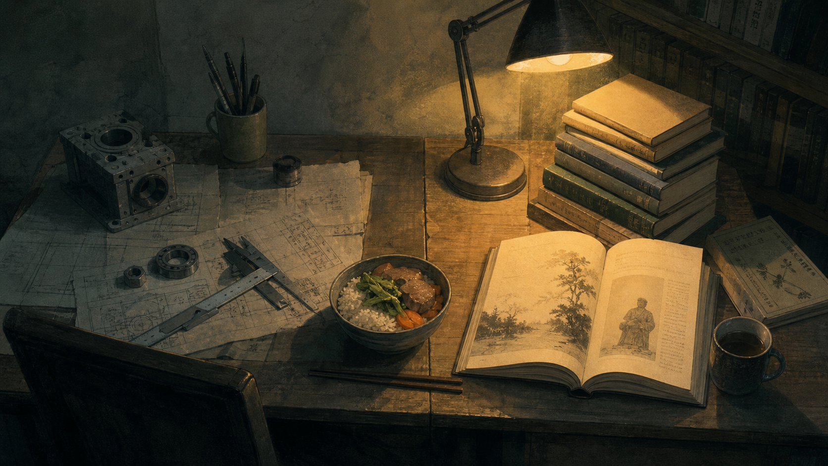 饭碗与书桌